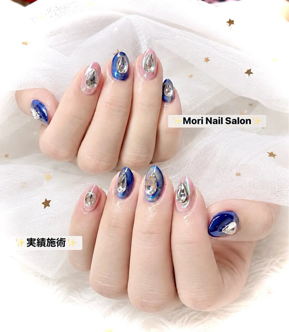 「人気No.3」💗シンプルミラーネイル「オフ込み」の写真