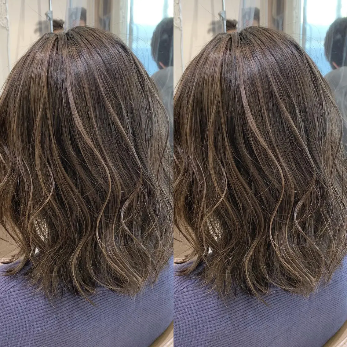 ミディアム カラー ヘアアレンジ 白髪ぼかしハイライト 茗荷谷駅徒歩2分のヘアスタイル
