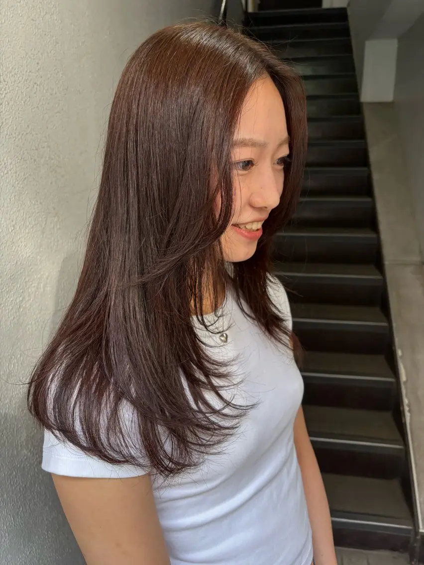 ロング カラー ベージュカラー ヘアカラー レイヤー/ベージュ/ Yurika🐝🤎のヘアスタイル