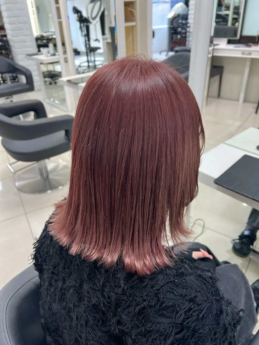 ミディアム カラー ブリーチ ブラウンカラー ハイトーンカラー ピンクカラー ヘアカラー トリートメント 【暖色カラー特化】 中山由梨のヘアスタイル