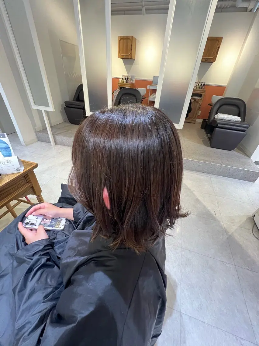 ミディアム カラー ベージュカラー 透明感カラー ミント ミントベージュ 橋本 天愛のヘアスタイル