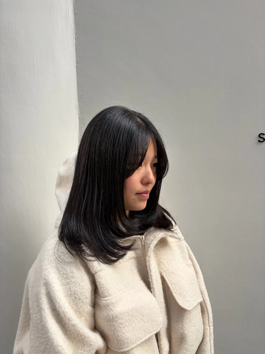 ミディアム 顔周りカット きたはら あおいのヘアスタイル
