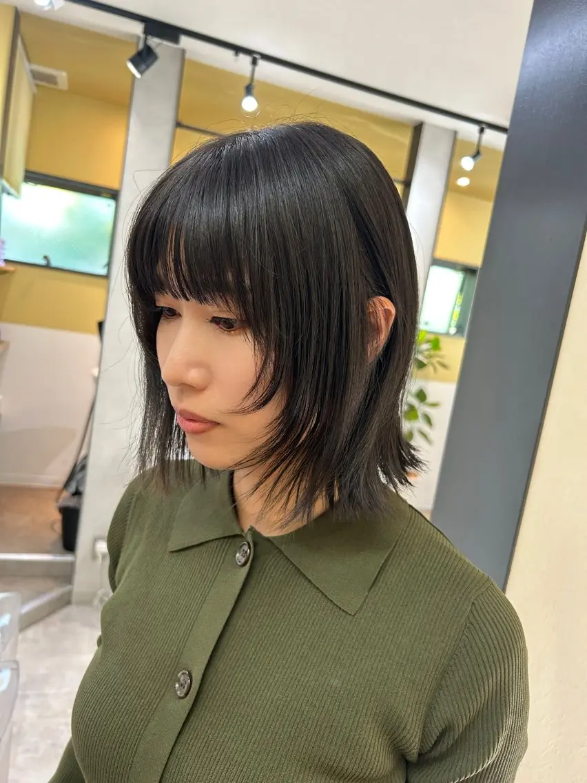 ミディアム カラー ボブレイヤー ボブ レイヤーカット hubhair レイヤー/透明感のヘアスタイル