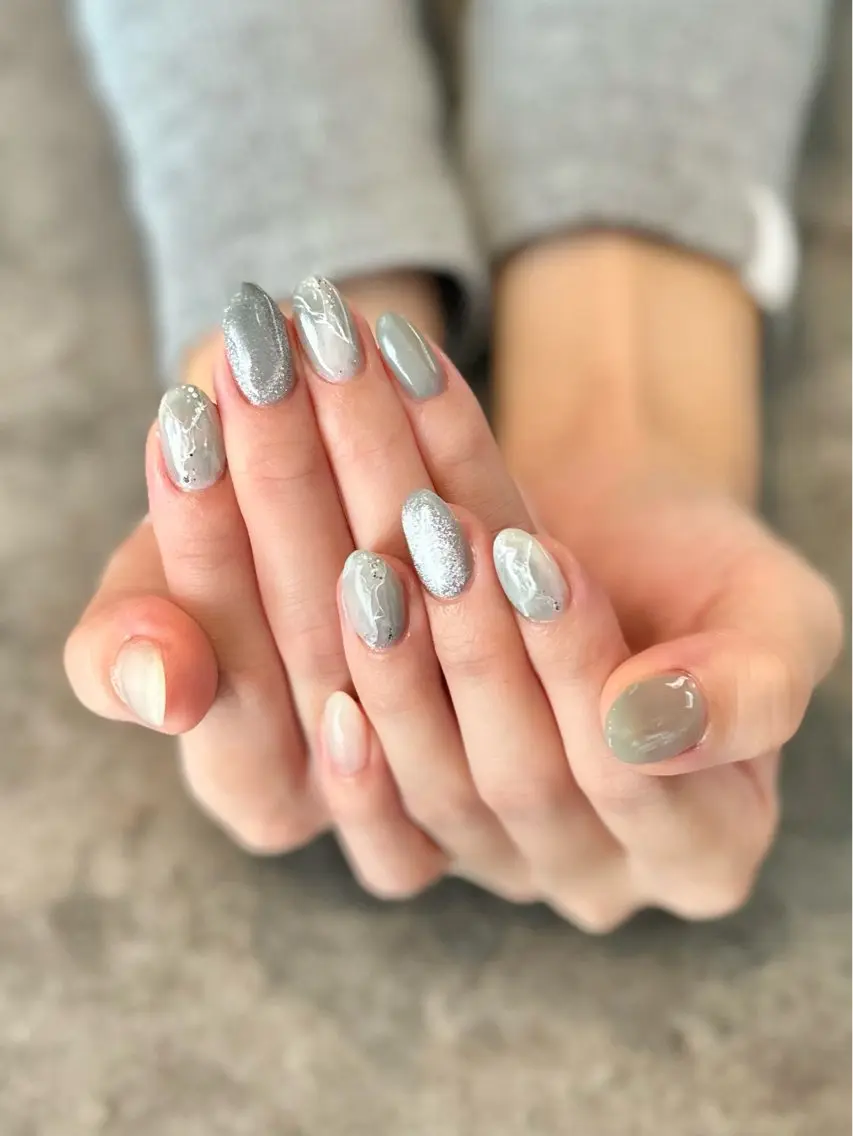 ネイル フラワーネイル 大理石ネイル(マーブル) ニュアンスネイル シンプルネイル nail salon amanoのネイルデザイン