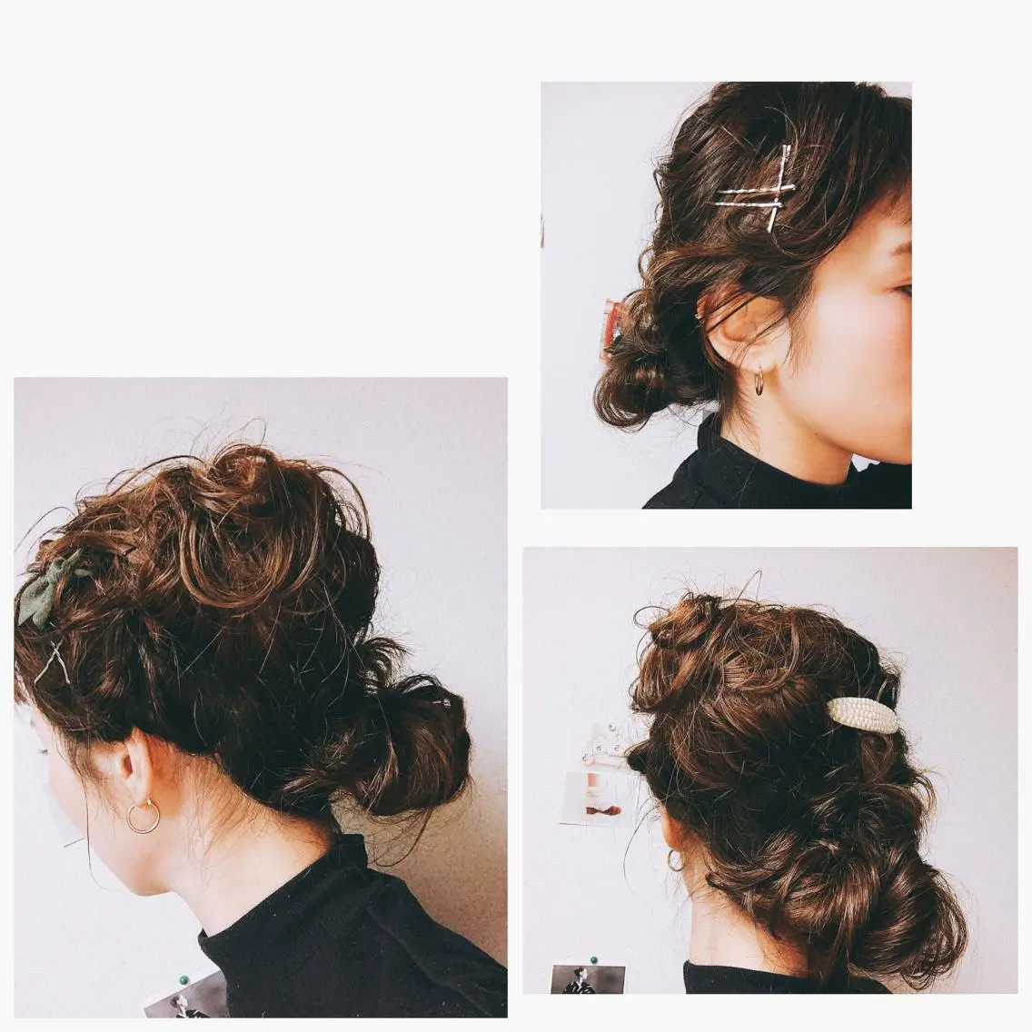 セミロング ヘアアレンジ くるくるパーマ aikoのヘアスタイル
