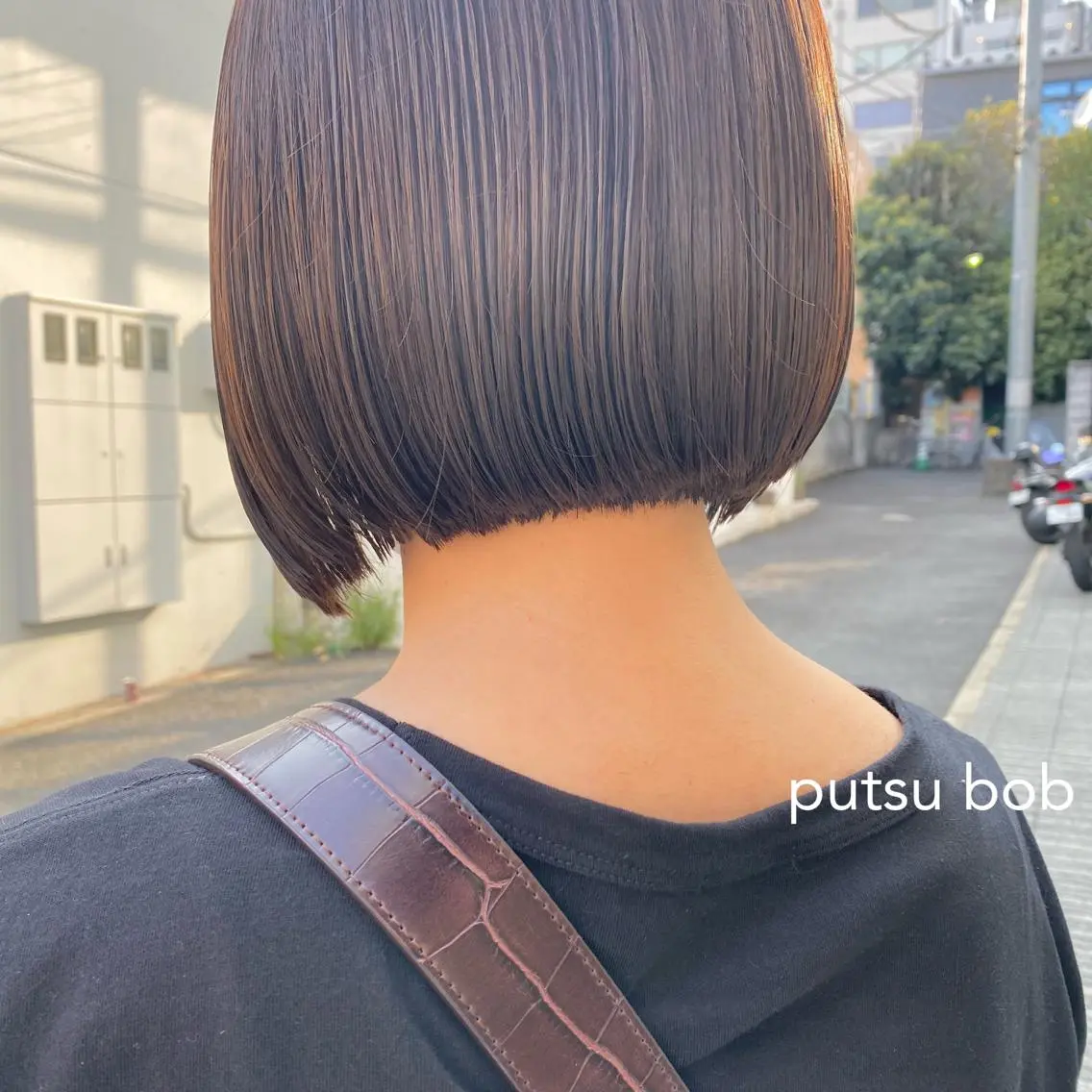 ミディアム 縮毛矯正ボブ&顔まわ レイヤー♡TOMOEのヘアスタイル