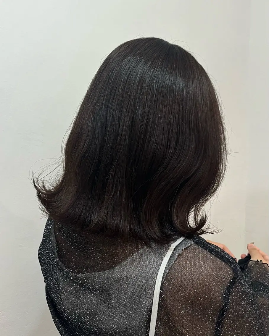 ミディアム カラー ボブレイヤー ブリーチ ブラウンカラー 透明感カラー ダークブラウン ヘアカラー トリートメント sayuri /大阪・心斎橋美容師のヘアスタイル