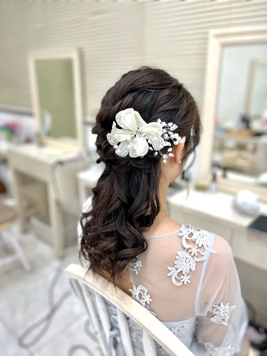 ヘアアレンジ ハーフアップ ポニーテール 似合わせヘアメイク 💐オダギリチアキのヘアスタイル