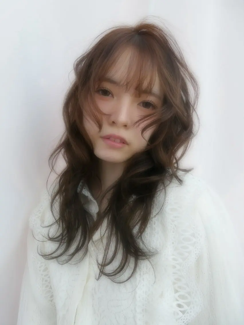 ロング カラー 似合わせカット カット ヘアカラー トリートメント 暖色カラー/栄 ダブルカラー/さあらのヘアスタイル
