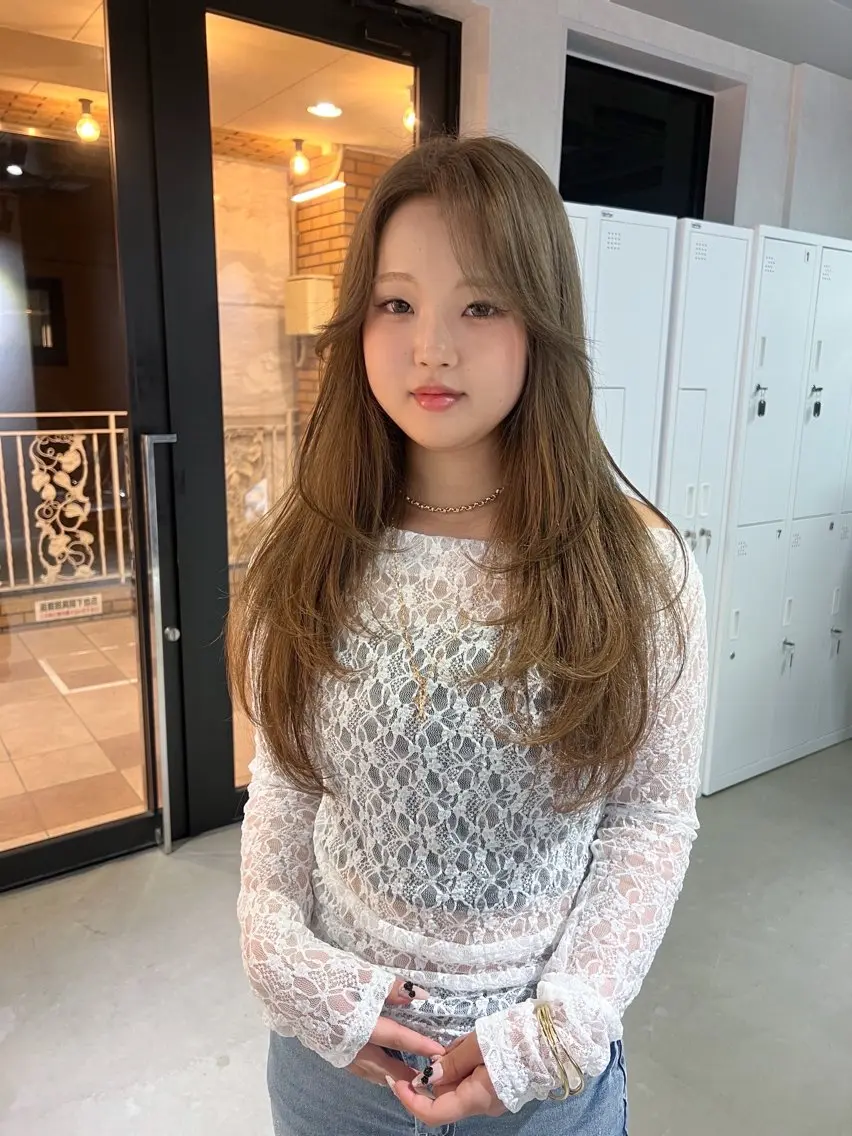 【🌸ブリーチなしで明るくしたい🌸】カット＋ブリーチなしダブルカラー＋保湿トリートメントの写真