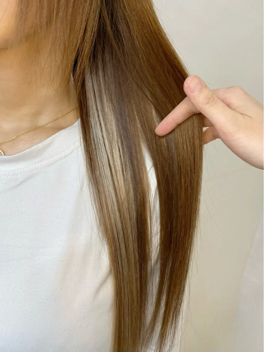 セミロング シールエクステ エクステ エクステ GLOSS 心斎橋 山上のヘアスタイル