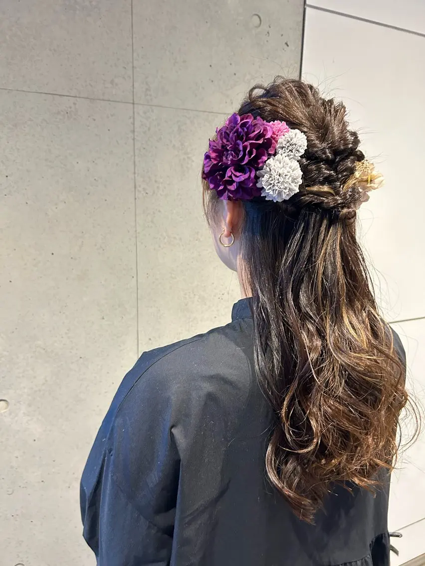 ロング ヘアアレンジ 卒業式のヘアスタイル 髪質改善/縮毛矯正 ツヤ髪🩷さつきのヘアスタイル