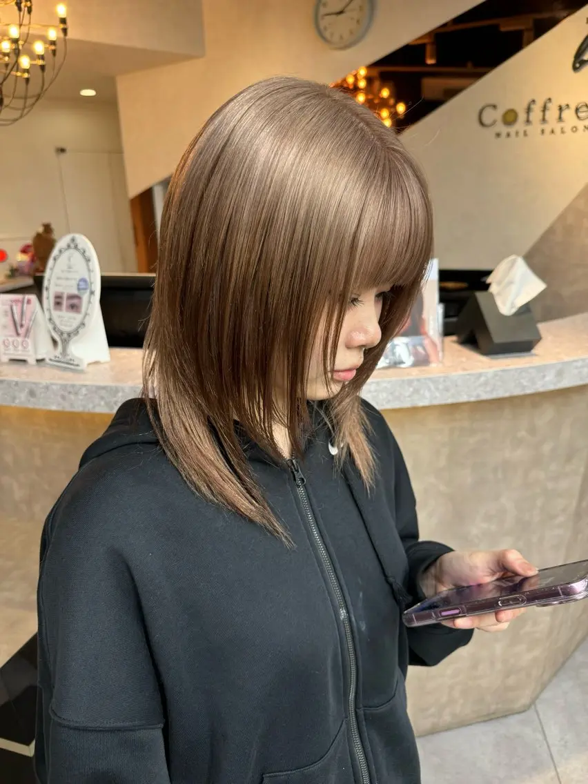 ミディアム ヘアカラー トリートメント reira/堀江/ 似合わせカットのヘアスタイル