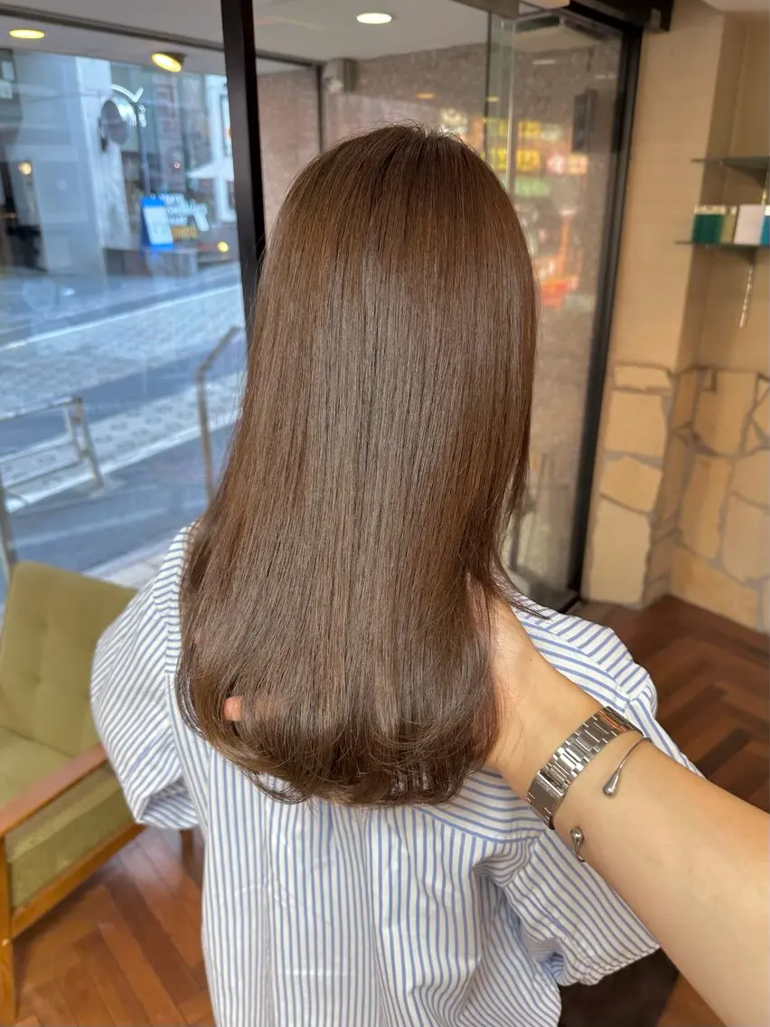 ミディアム カラー ベージュカラー ブリーチ ブリーチなしカラー ヘアカラー トリートメント 矢野 晃平のヘアスタイル