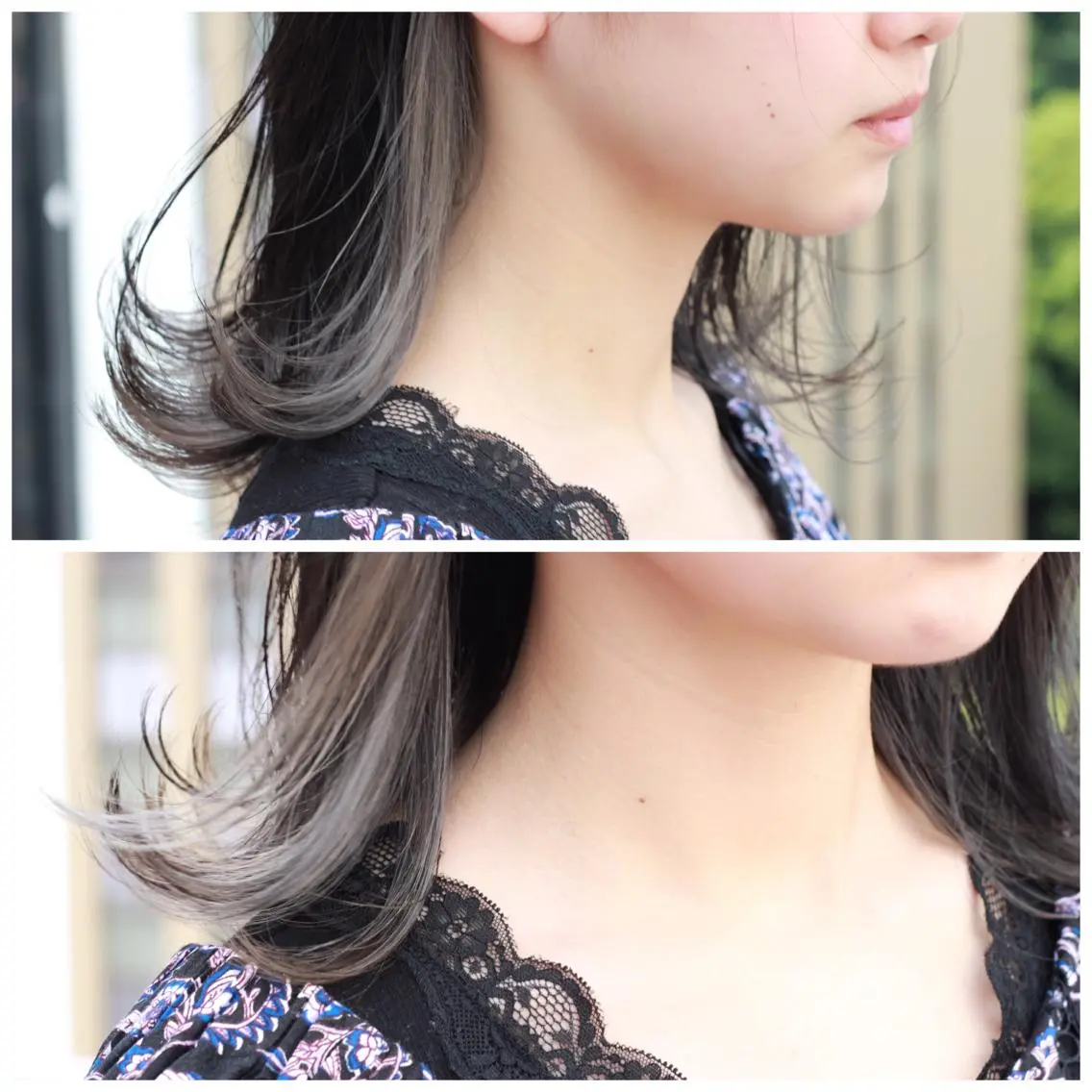 ミディアム カラー シルバー カット Viage （ビアージュ）のヘアスタイル