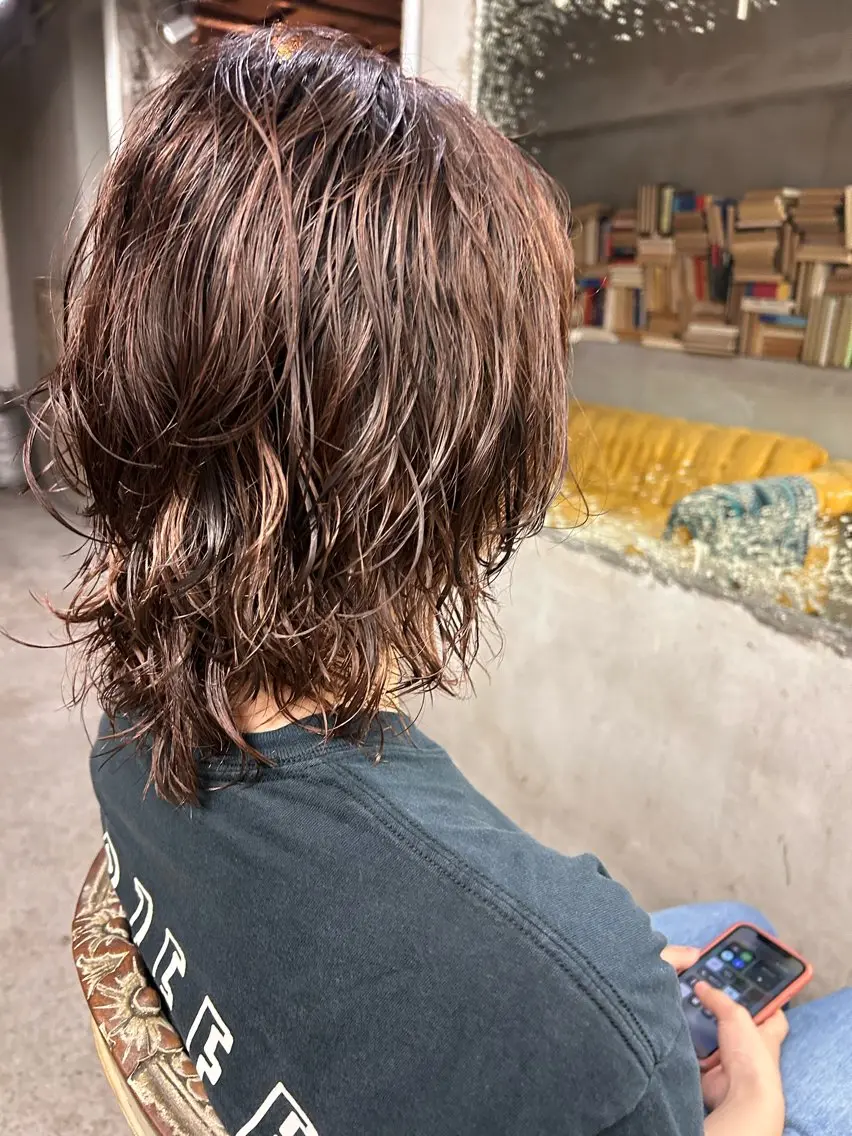 ミディアム カラー パーマ ヘアアレンジ お任せヘア☘️☘️ 及川渚のヘアスタイル