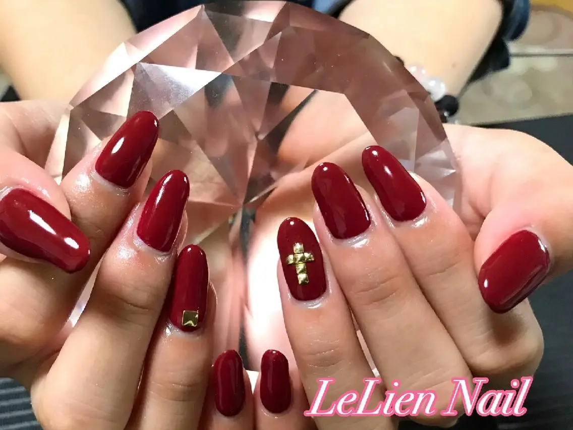 ネイル ボルドー シンプルネイル モチの良さ◉ フィルインネイル♡のネイルデザイン