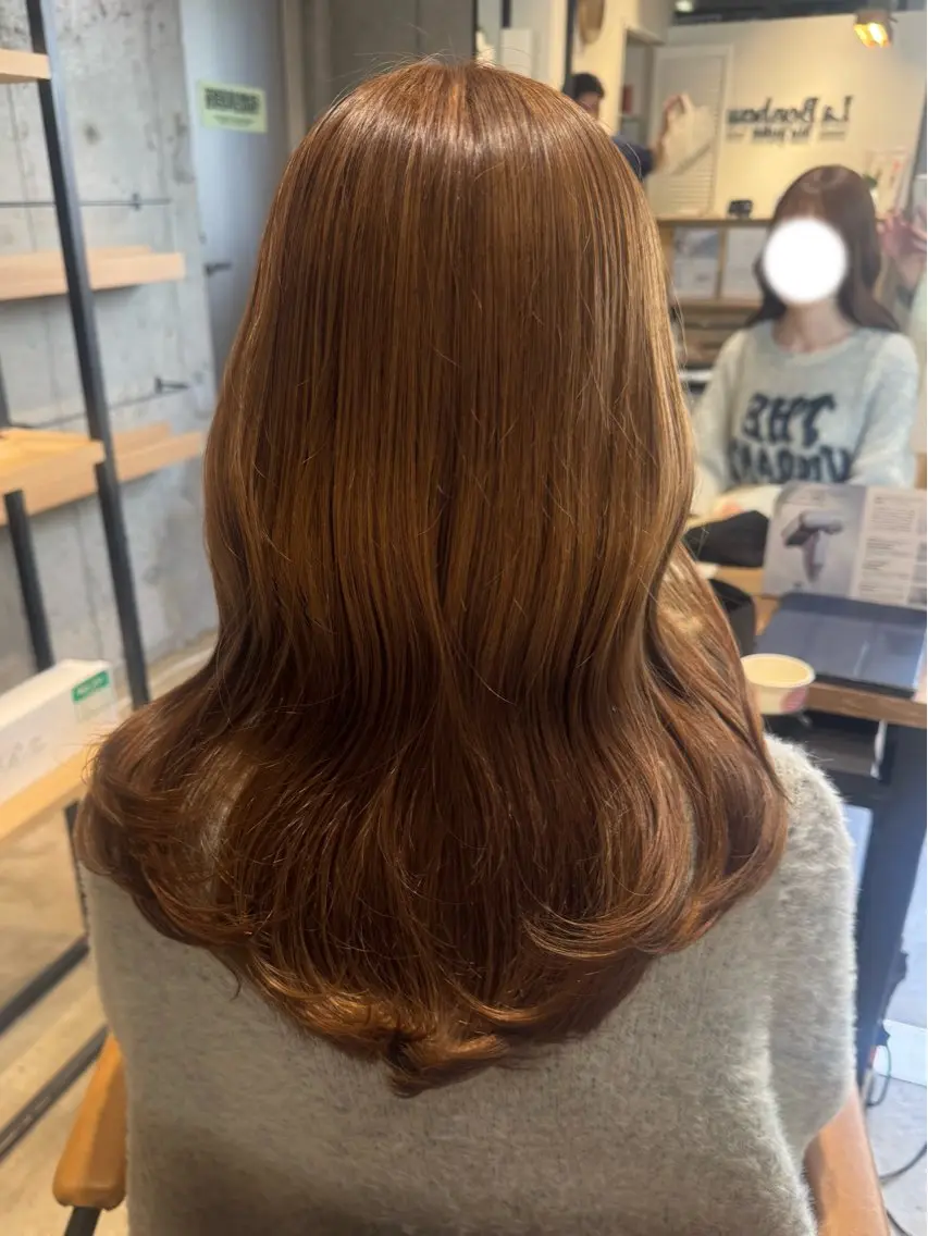 セミロング カラー ヘアアレンジ カット ヘアカラー トリートメント ヘッドスパ 顔まわり/艶カラー/ 🤎himari🤎のヘアスタイル