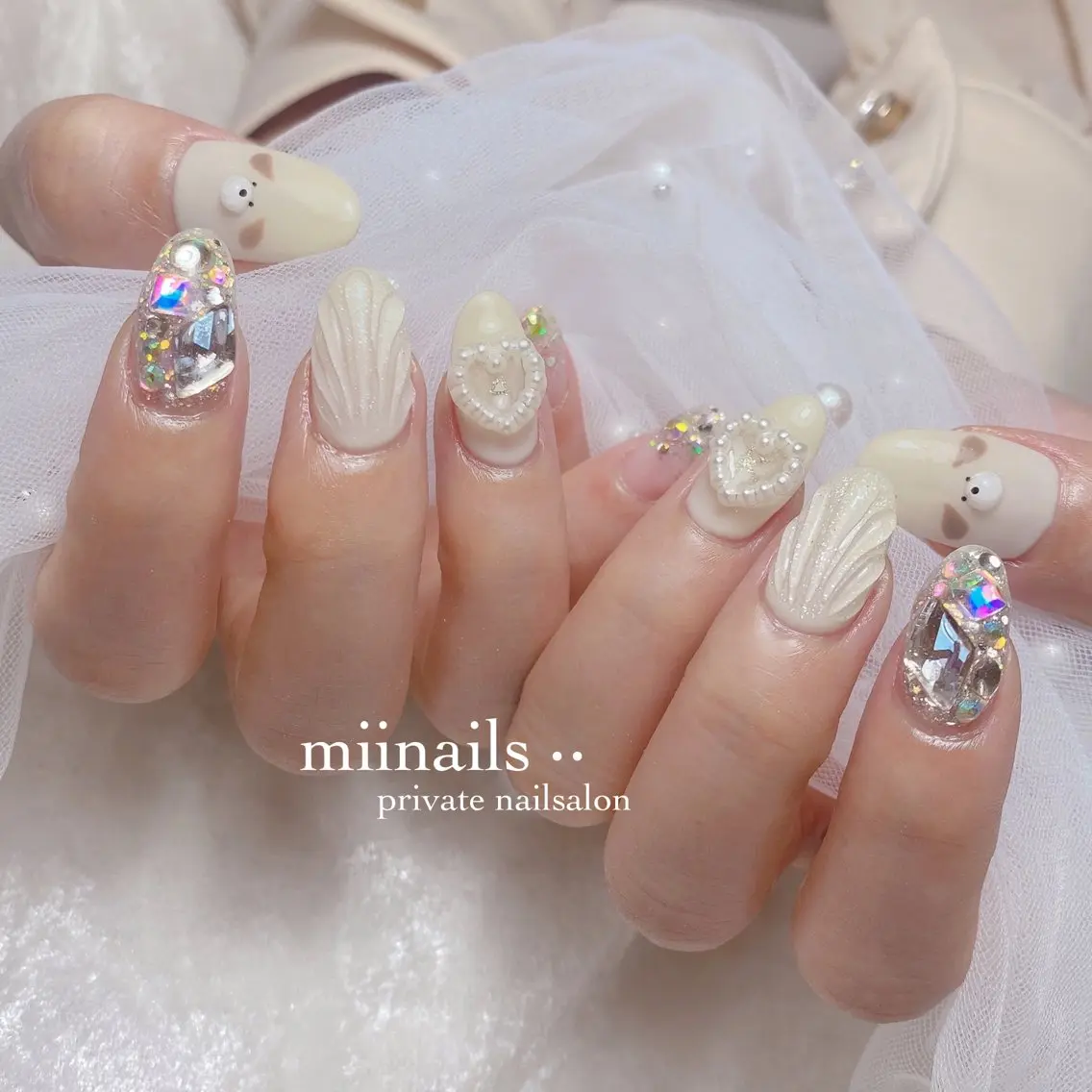 ネイル フレンチネイル 韓国ネイル ワンホンネイル ハンドネイル nailsalon miinailsのネイルデザイン