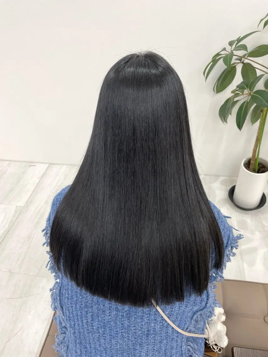 ロング カット 縮毛矯正 トリートメント 高岡/EARTH みお/シールエクステのヘアスタイル