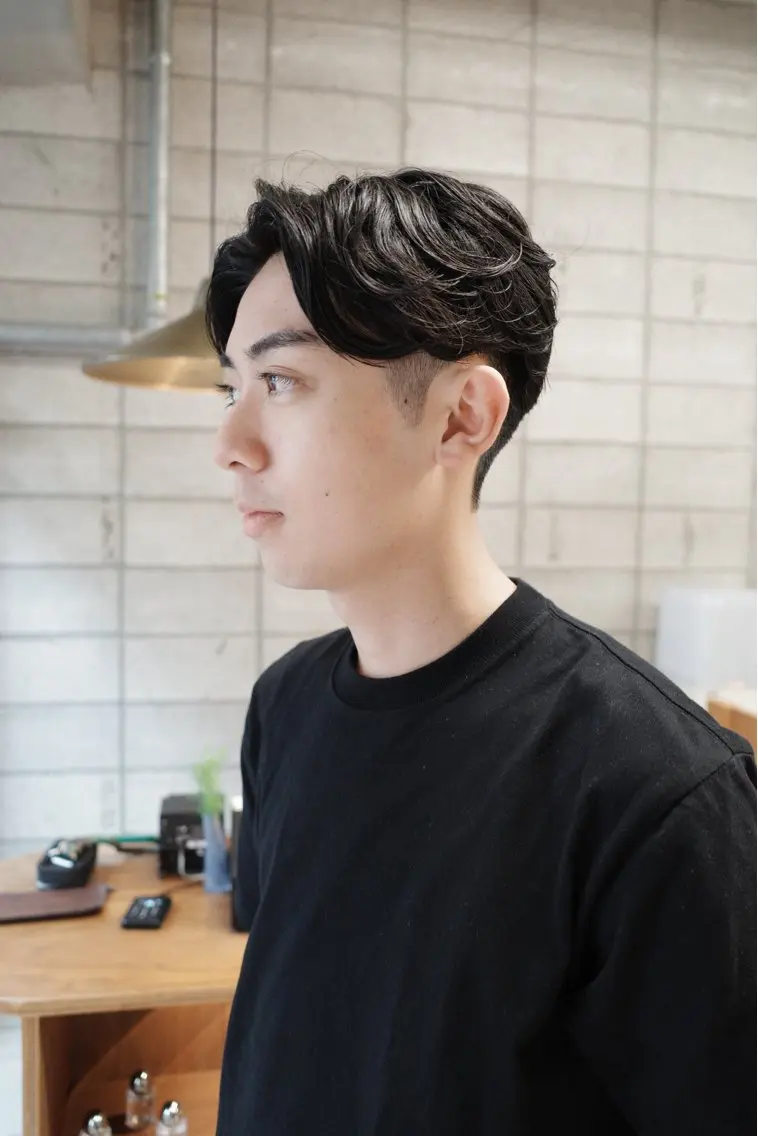 ショート メンズ 西宮北口パーマ 鮫島竜海のヘアスタイル