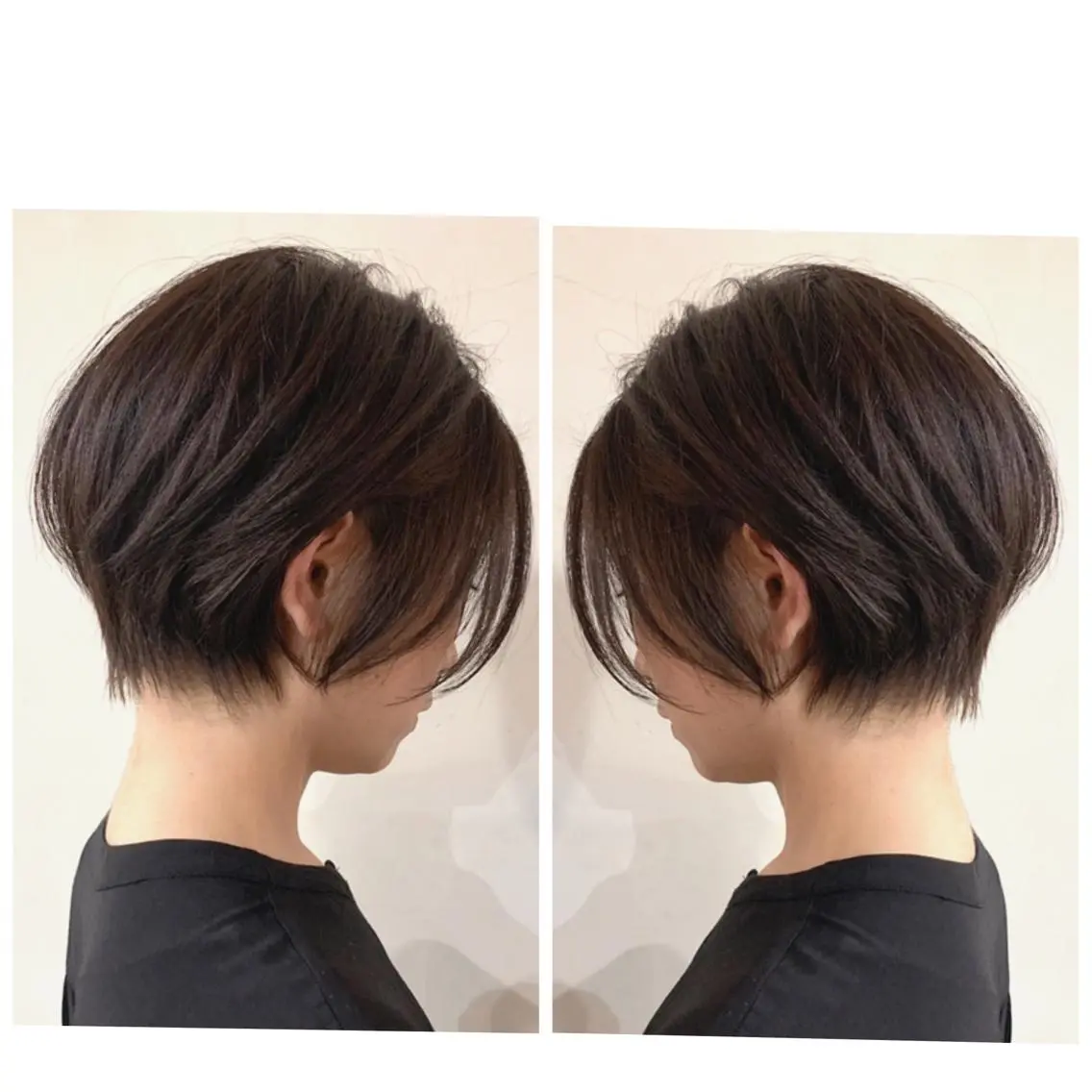 ショート カラー ショートボブ ハンサムショート 丸みショート デザインカラー ハイライトカラー カット ヘアカラー 京都大人女性ショート 徒歩1分/秋山のヘアスタイル