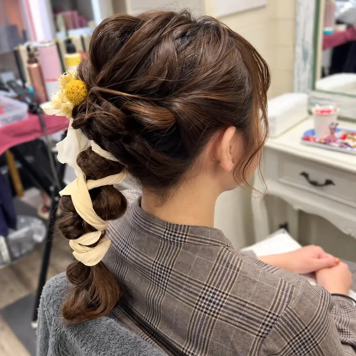 ヘアアレンジ 成人式 Sg hoso☆のヘアスタイル