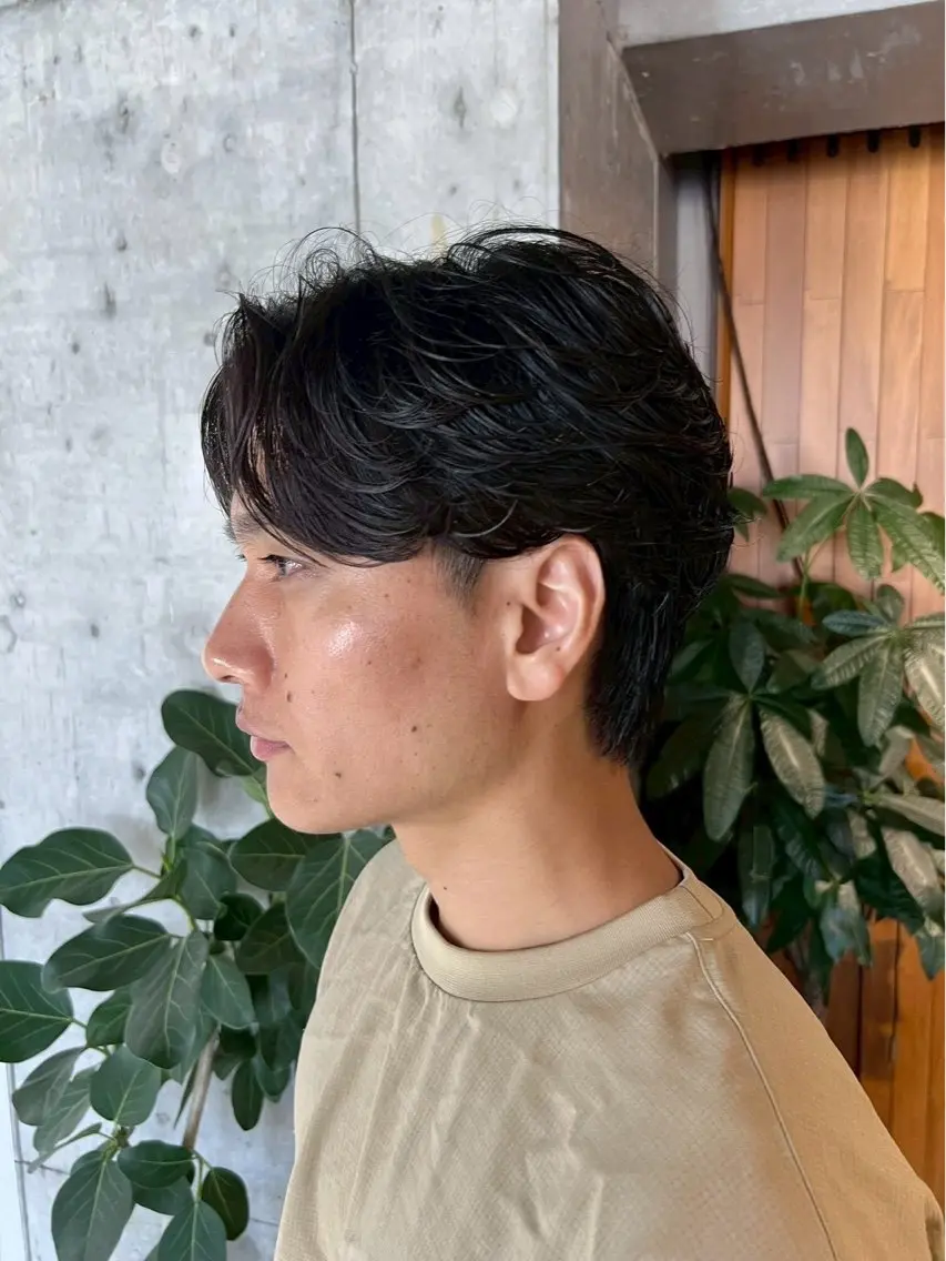 パーマ メンズ カット パーマ トリートメント 槇野 皓介のヘアスタイル