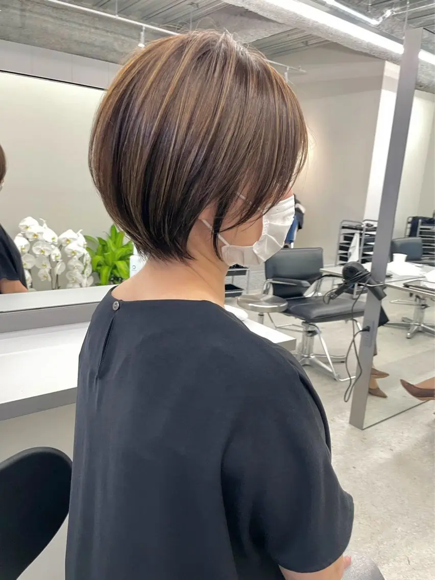 ショート カラー カット ヘアカラー ハイライトNo.1☆ ゆうのヘアスタイル