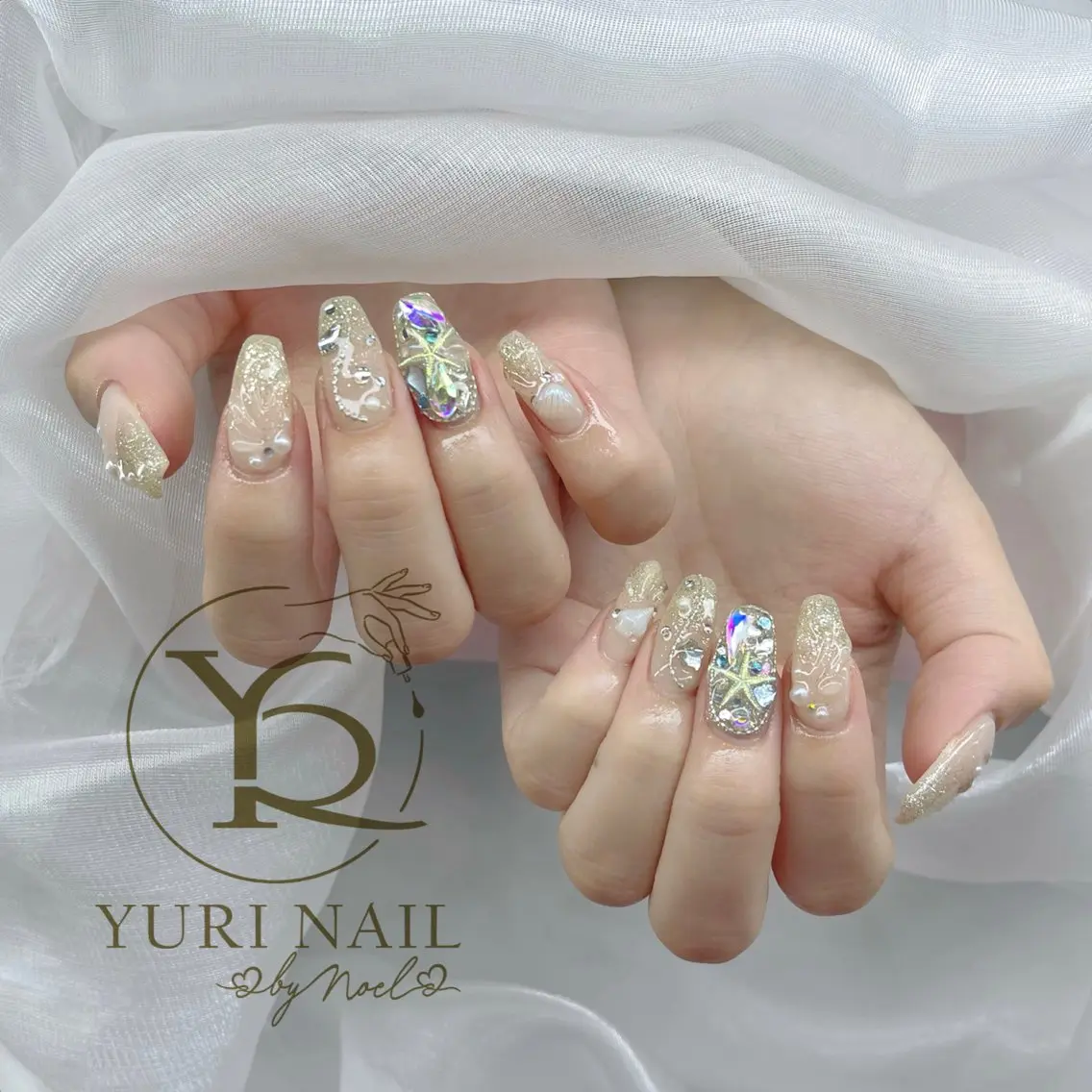 ネイル チークネイル フットネイル フレンチネイル グラデーション キラキラネイル ハンドネイル フットネイル ハンドケア YURI Nail Funabashiのネイルデザイン