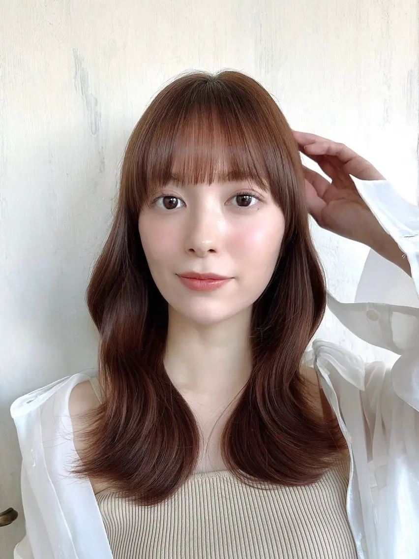 セミロング カラー 透明感カラー 小顔カット トリートメント 💎レイヤー/韓国 💎石戸谷のヘアスタイル