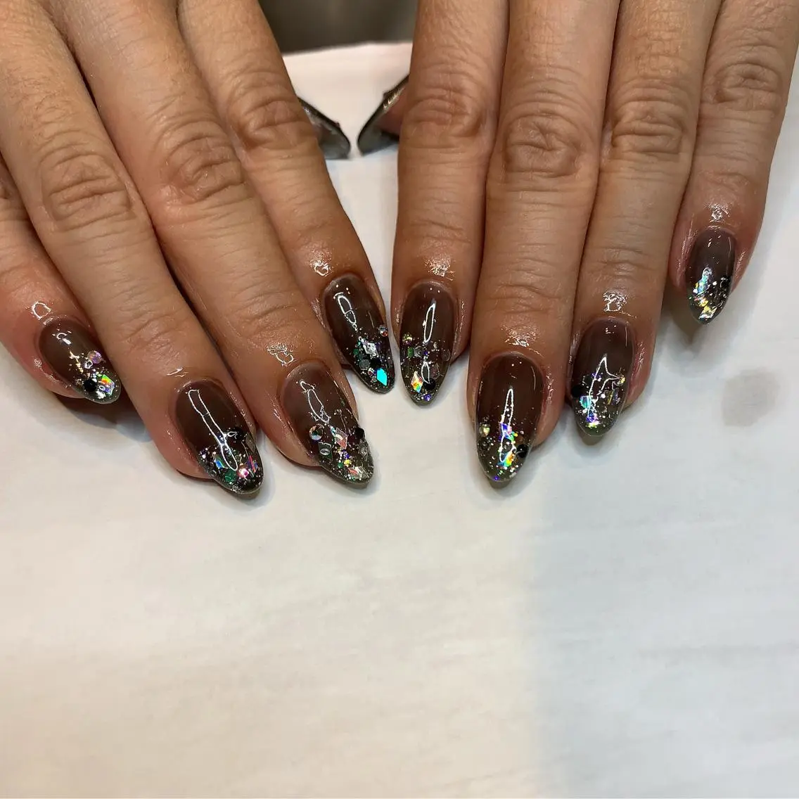 ネイル ラメ(グリッター) ハンドネイル フットネイル Adite nailのネイルデザイン