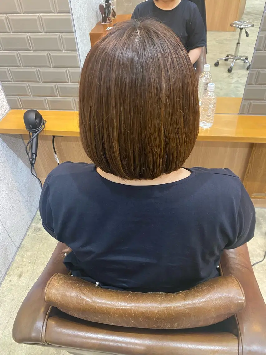 ミディアム 切りっぱなしボブ ボブ モリタ アンナのヘアスタイル