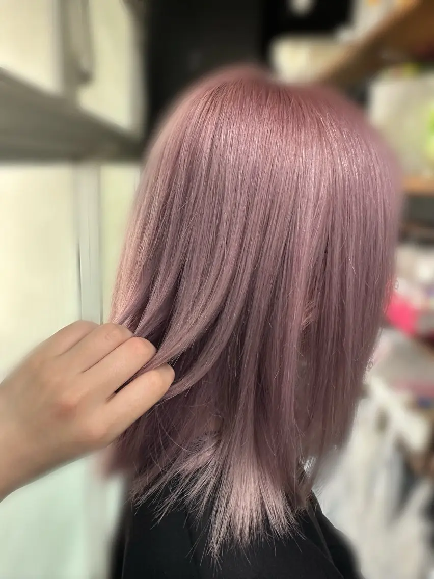 ミディアム カラー ピンクカラー 🩵メンズショート✨ パーマスタイル みくのヘアスタイル