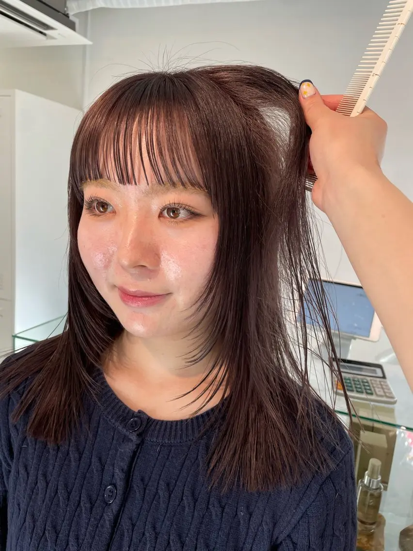 セミロング カラー カット sakura🌸 レイヤー/韓国ヘアのヘアスタイル