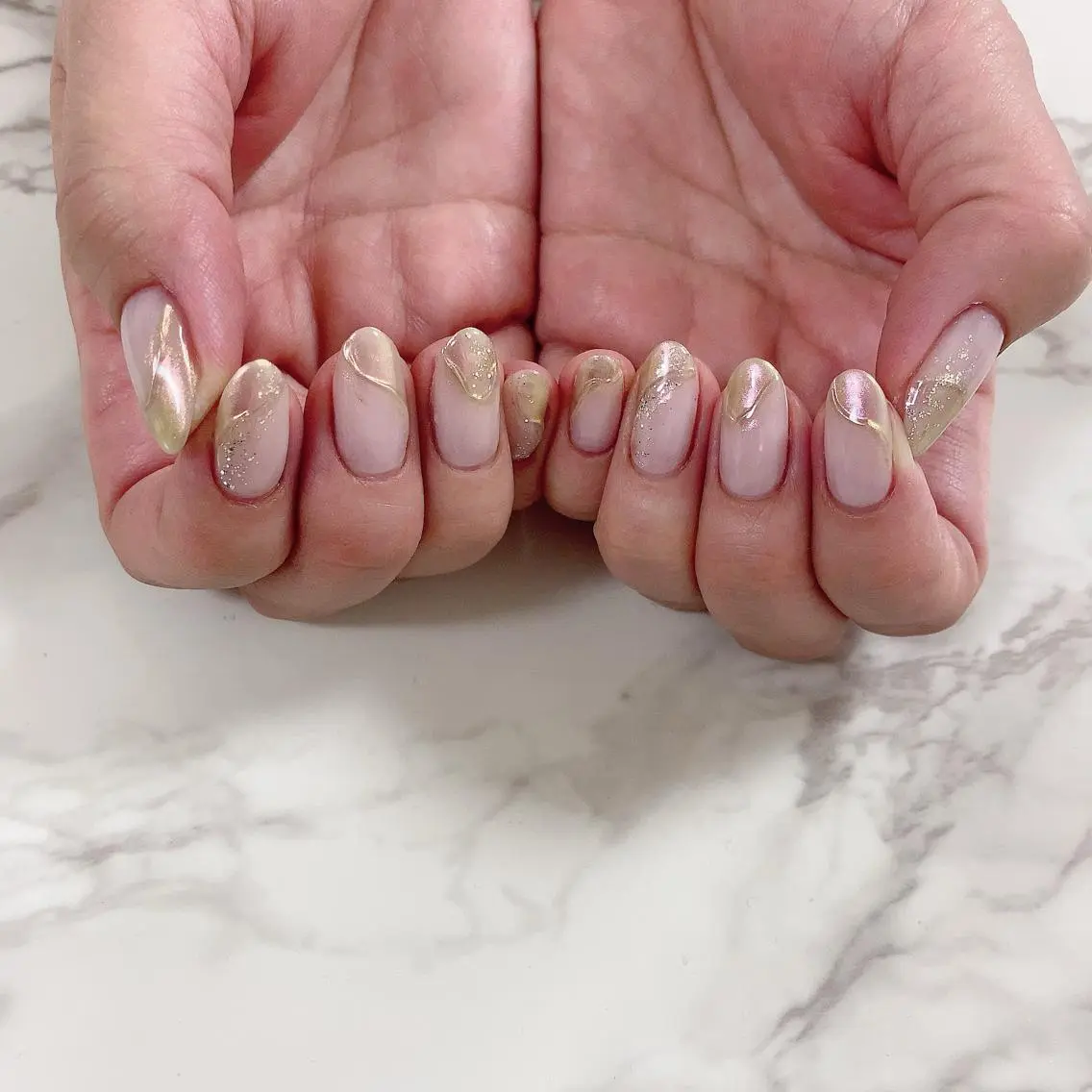 ネイル ミラーネイル ニュアンスネイル ハンドネイル SOL NAILのネイルデザイン