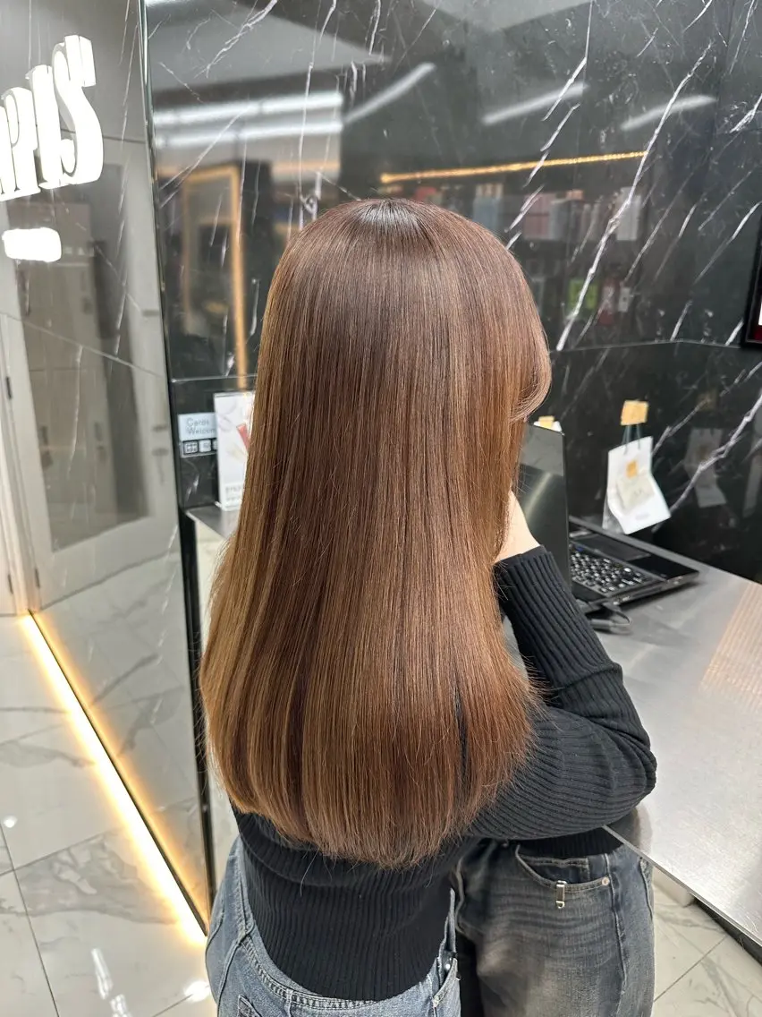 カラー ブラウンカラー マロンブラウン ヘアカラー トリートメント 【Lapis 渋谷本店】りかのヘアスタイル