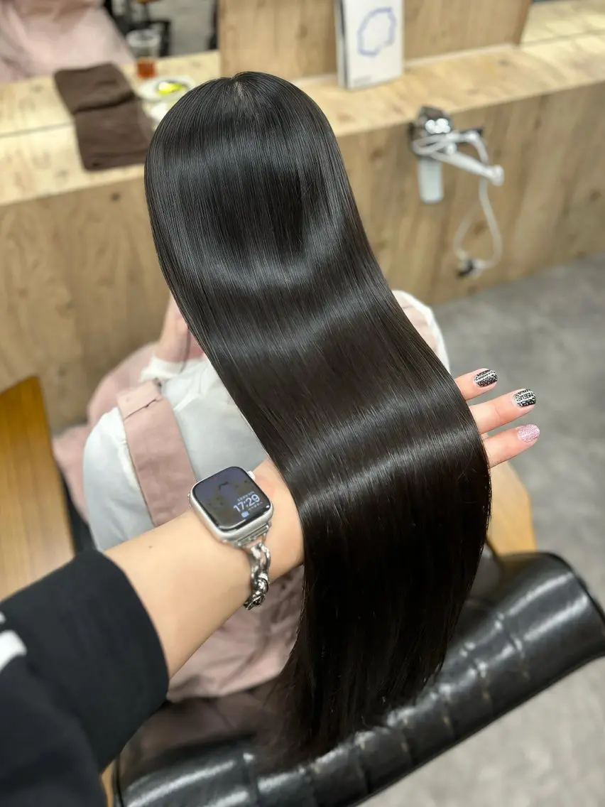 ロング ロング カット 縮毛矯正 トリートメント 縮毛矯正/髪質改善 /nuup岩田のヘアスタイル