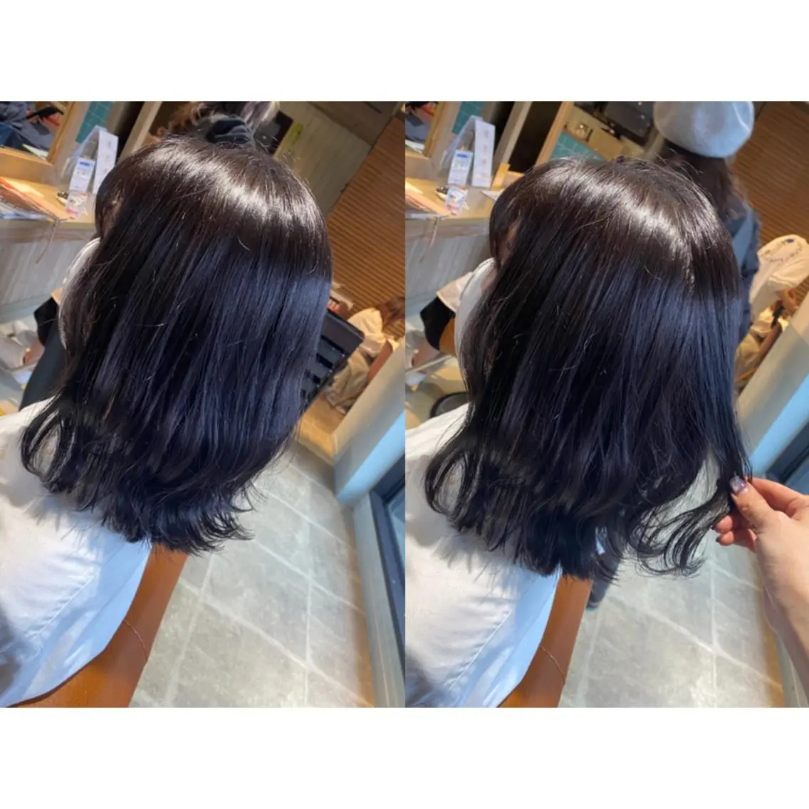 カラー 黒髪 🩵盛れる顔周りヘア EMI🩵のヘアスタイル