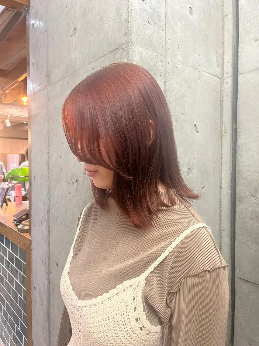 ミディアム カラー ヘアカラー トリートメント 透明感/ブリーチ/ 髪質改善💛miuのヘアスタイル