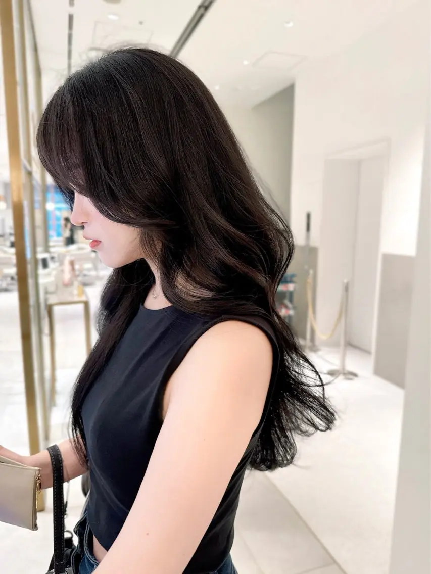 セミロング カラー カット ヘアカラー トリートメント ヘッドスパ ヘアセット 韓国ヘア/レイヤー/ 顔まわり/りょーとのヘアスタイル