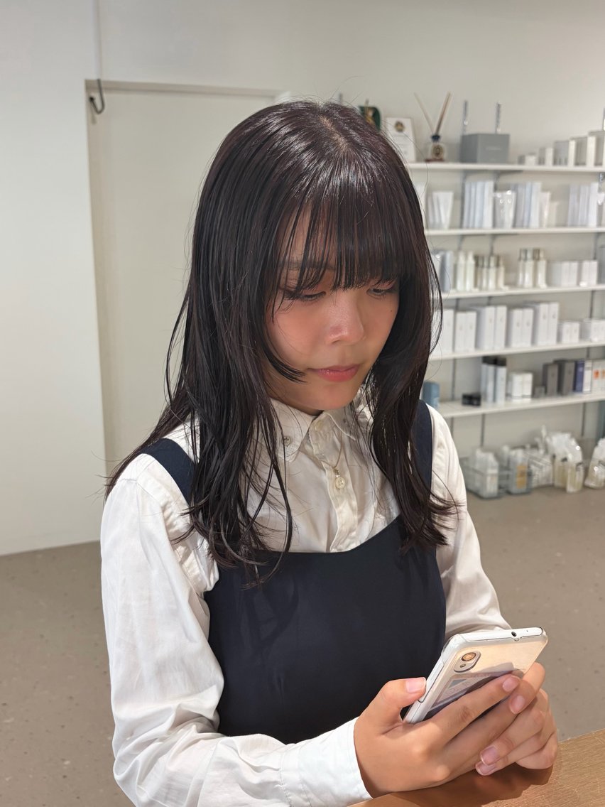セミロング ピンクブラウン ヘアカラー 鍛治 美月稀のヘアスタイル