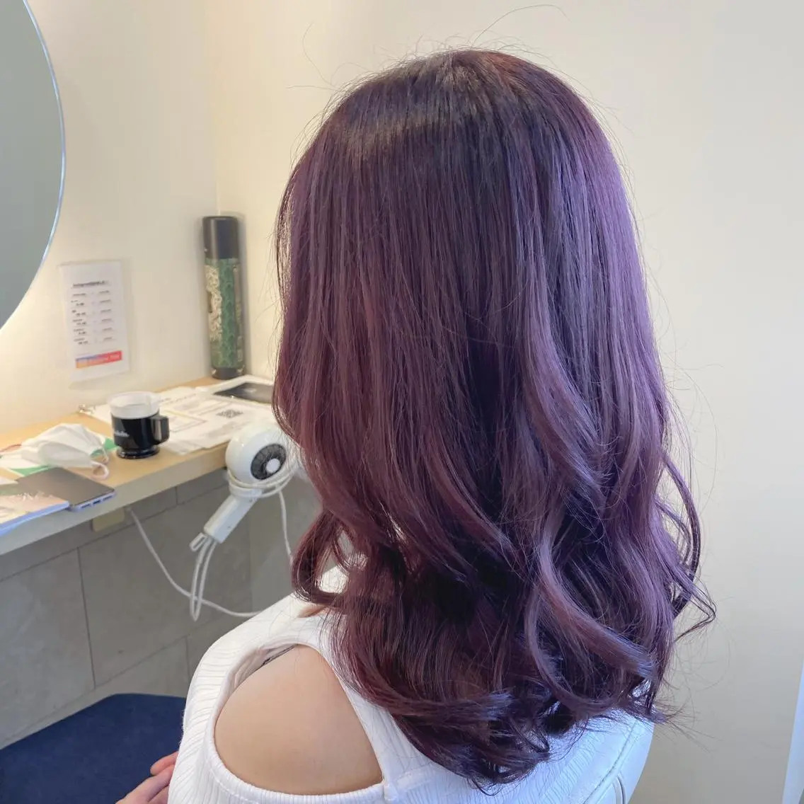 セミロング カラー ダブルカラー ヘアカラー 草津駅近｜ MAYAのヘアスタイル
