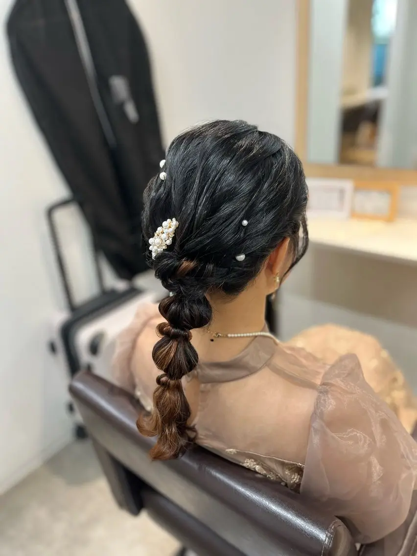 ヘアアレンジ 結婚式・ブライダル 玉ねぎヘアー 似合わせヘアメイク 💐オダギリチアキのヘアスタイル