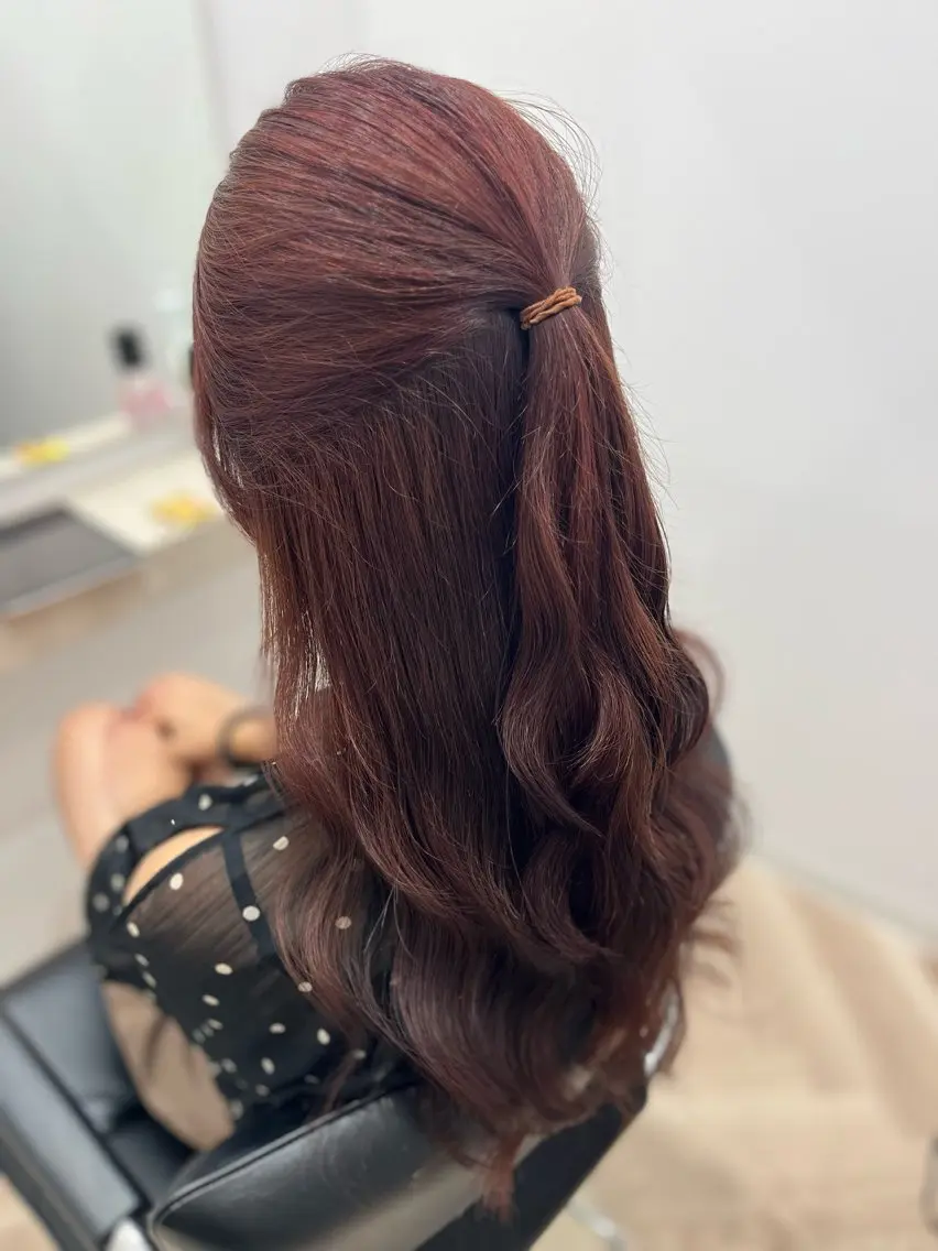 ロング カラー ピンクカラー レッドカラー 🫧ぷる艶カラー🫧 Yuubi🦩のヘアスタイル