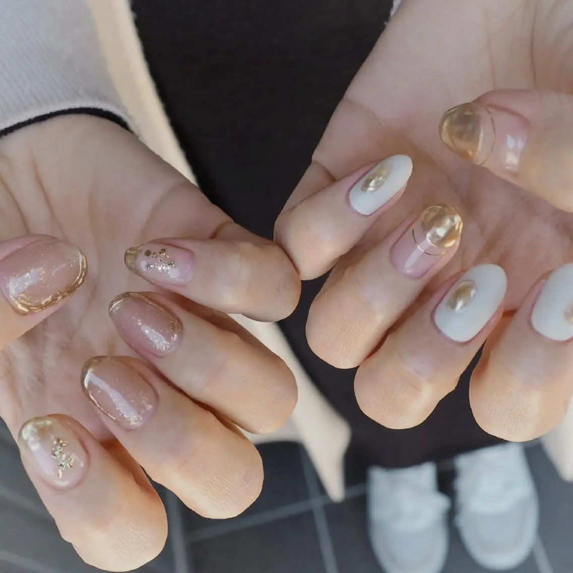 ネイル 持ち込み ニュアンスネイル ハンドネイル infinity skyのネイルデザイン