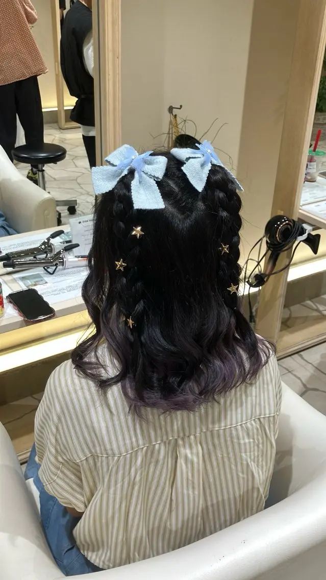 セミロング カラー ヘアアレンジ カット ヘアカラー 久野紗愛 【髪質改善　艶髪】のヘアスタイル