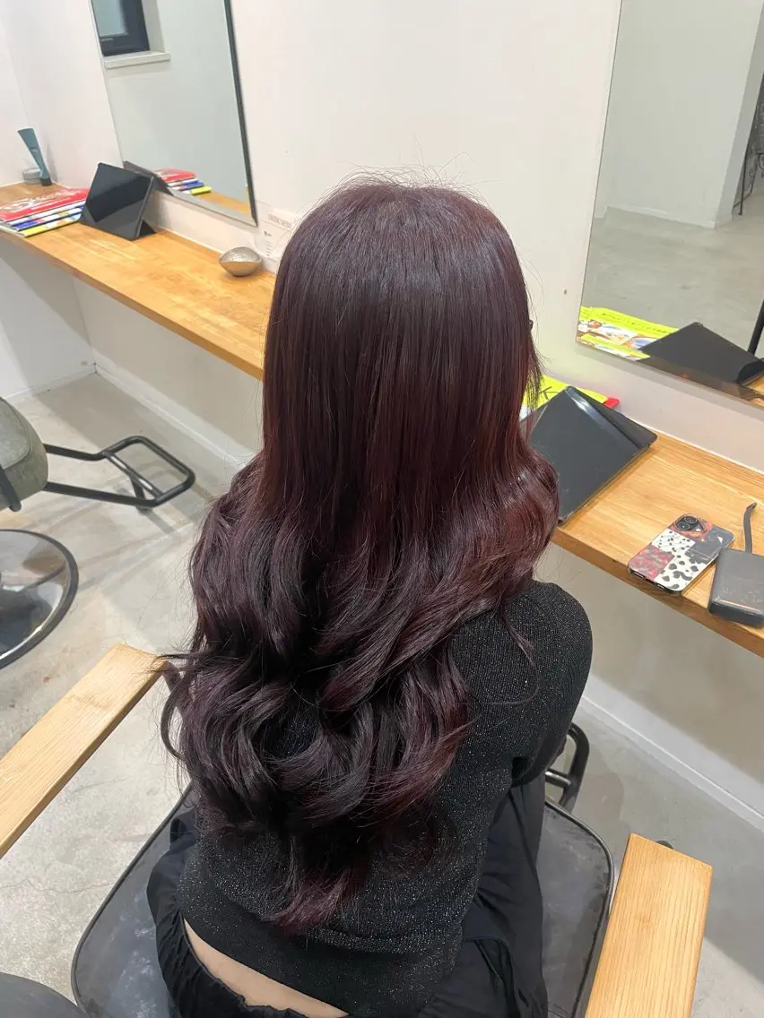 ロング 韓国風ヘア ヘアカラー 中山 花音のヘアスタイル