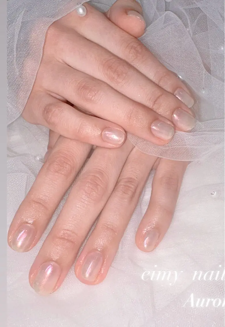 ネイル オーロラネイル ワンカラーネイル ハンドネイル eimy nails♡のネイルデザイン