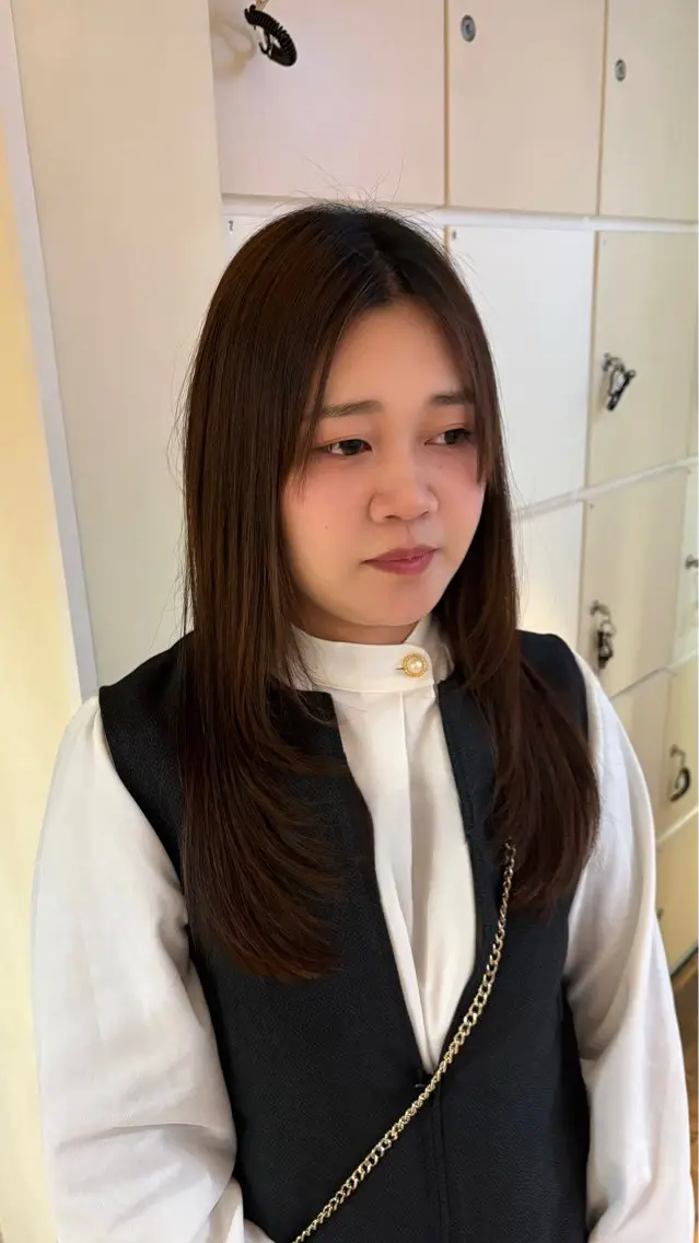 ロング パーマ レイヤーカット ストレートパーマ 北田 あいみのヘアスタイル